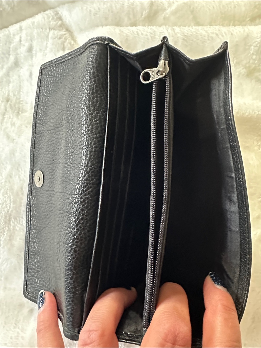 ZINDA Black Leather Women's Wallet Clutch RFID Blocking Compact Minimalist EUC - Picture 7 of 15